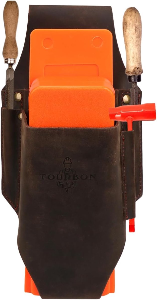 Houtbewerking Pouch 5 Vakken - Echt Leer - Robuust en Duurzaam - Veilig opslaan van gereedschap - ShopVlot