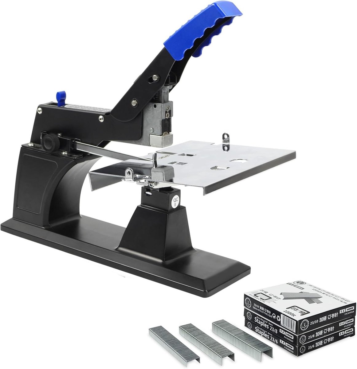 Heavy duty desktop nietmachine voor 3000 nietjes, geschikt voor 60 vellen en zowel saddle als flat netting modus