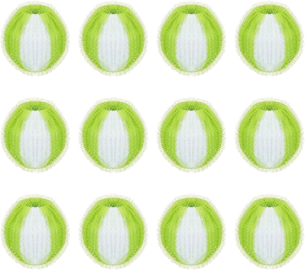 Set van 12 herbruikbare wasballen voor efficiënt wassen, haarvanger en milieuvriendelijke oplossing