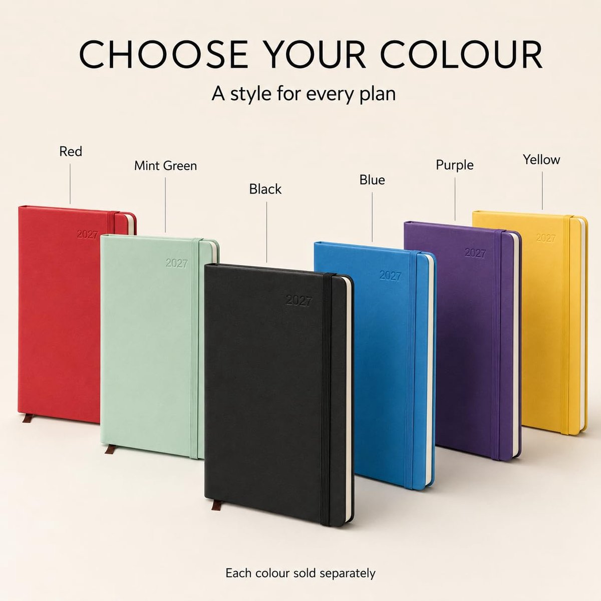 Dagboek planner A5 - zachte PU - ongedateerd - 220 pagina's voor dagelijks gebruik - ShopVlot