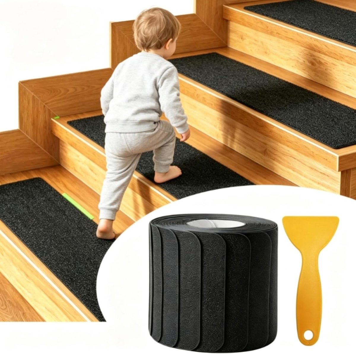 Antislip Trapmatten Set van 15 Stuks - Zelfklevend Zwart voor Veiligheid en Comfort