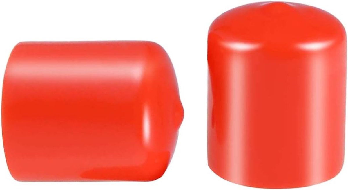 Ronde PVC Rubber Doppen voor Bouten en Draadbescherming, 100 Stuks, 28mm Binnenmaat, Rood, Ideaal voor Bescherming en Afwerking