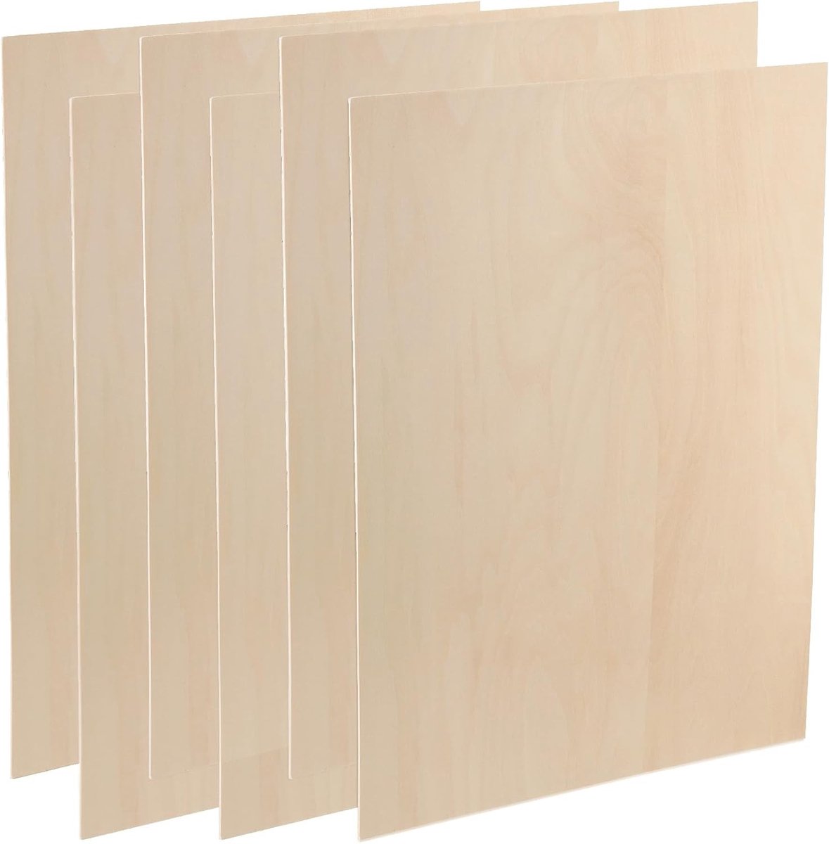 6 Stuks 2mm Basswood Platen, 30 x 40cm Houten Rectangles, Onbehandeld Multiplex voor Kunst en Houtsnijden, Ideaal voor DIY Projecten