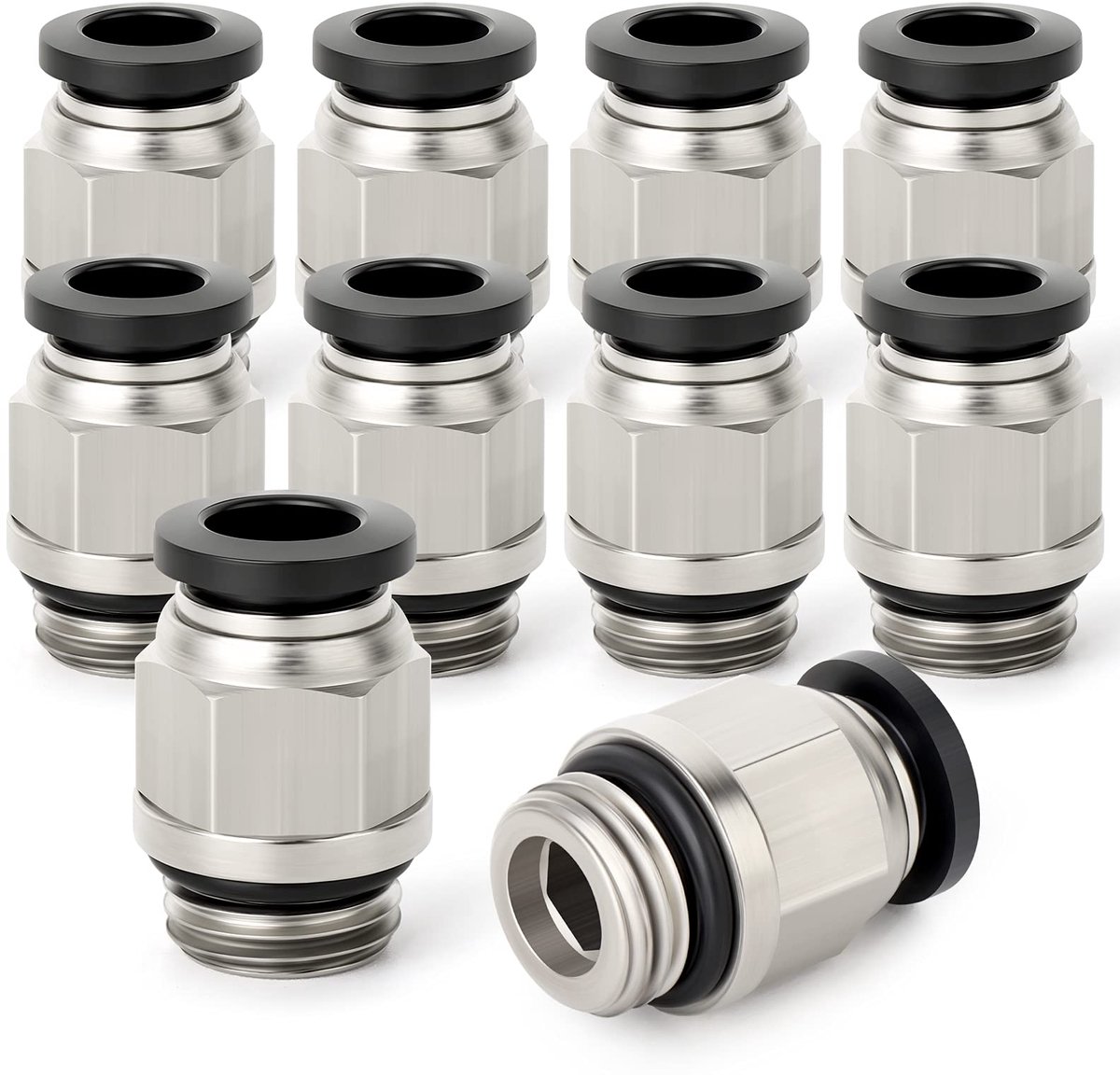Pneumatische snelkoppeling 6mm OD - Rechte insteekkoppeling - 1/8" G-schroefdraad - Ideaal voor slangen - ShopVlot