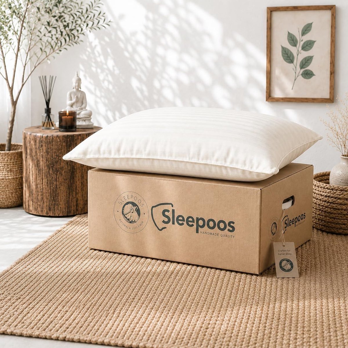 Sleepoos Katoenen Hoofdkussen - 50 x 70 cm - Verstelbare Vulling