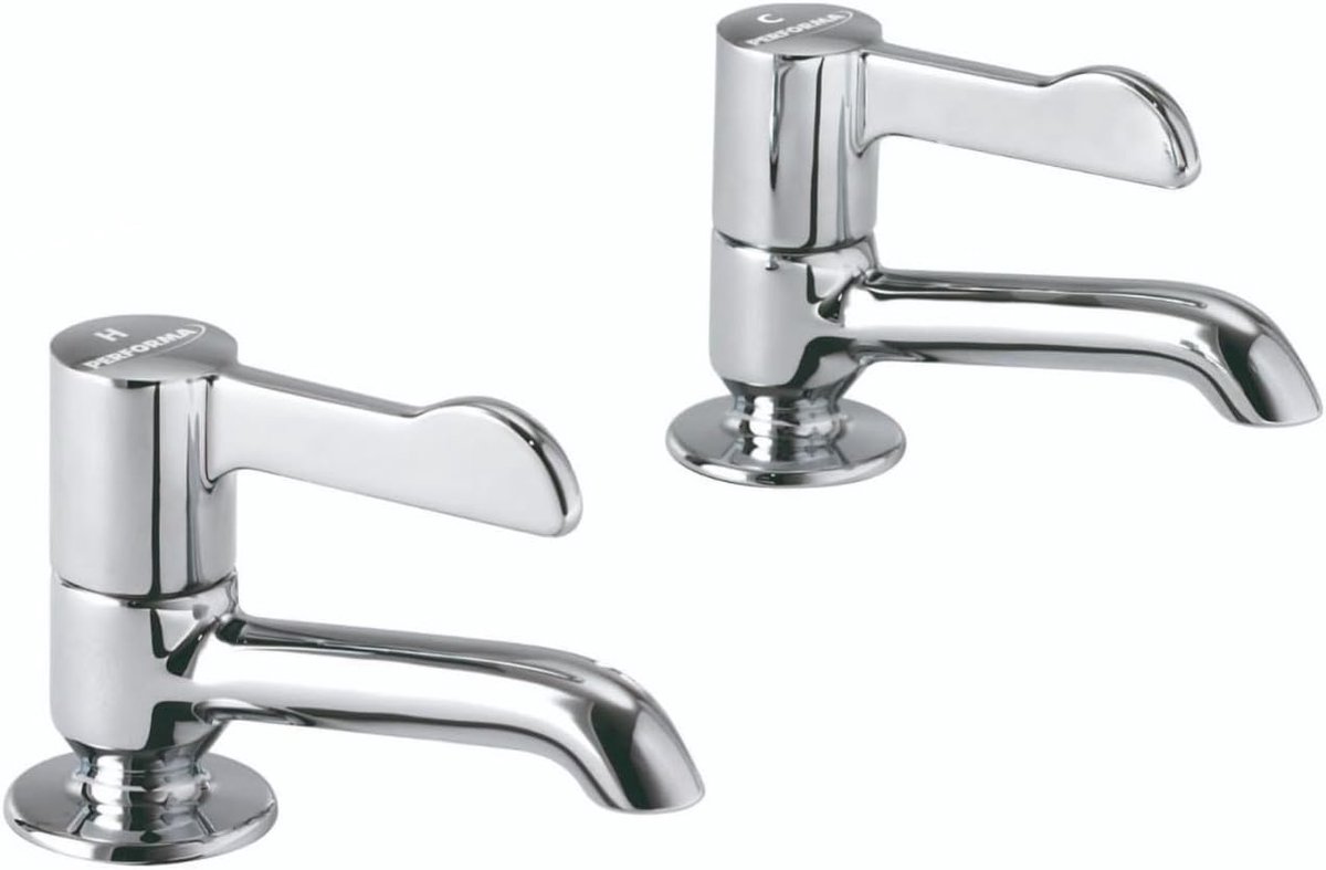 Performa Healthcare Long Nose Sink Faucet - Lever Handle Sink Faucets Chrome, Quarter Turn, Solid Brass Construction - ShopVlot