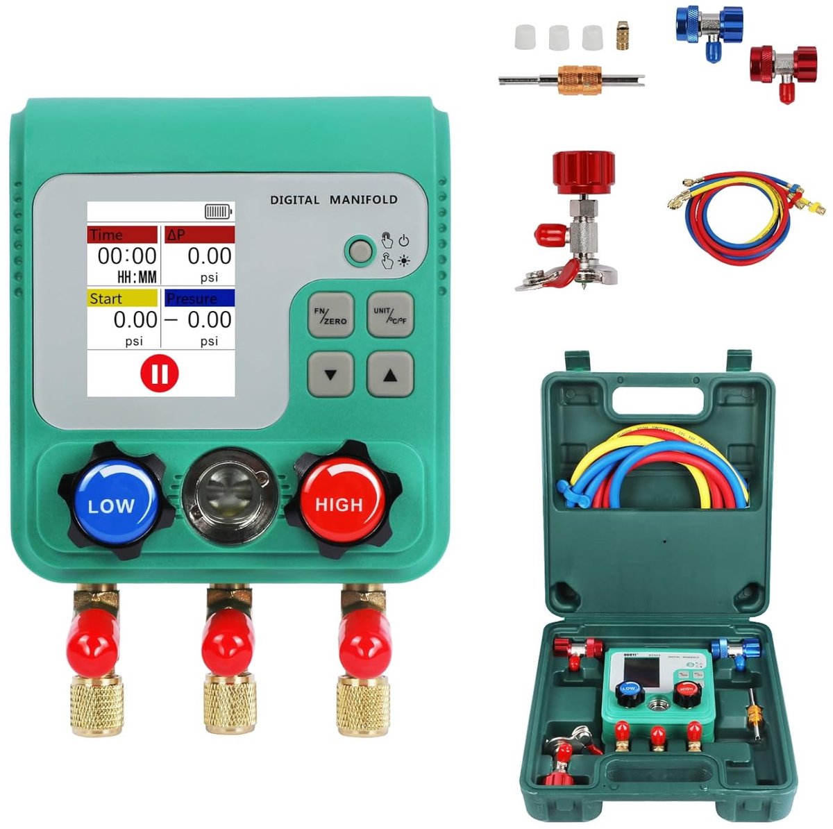 KAISAL Digital refrigerant/mechanic aid kit for 92 refrigerants R32 R134A R22 R410A R1234YF HVAC measuring instruments - ShopVlot
