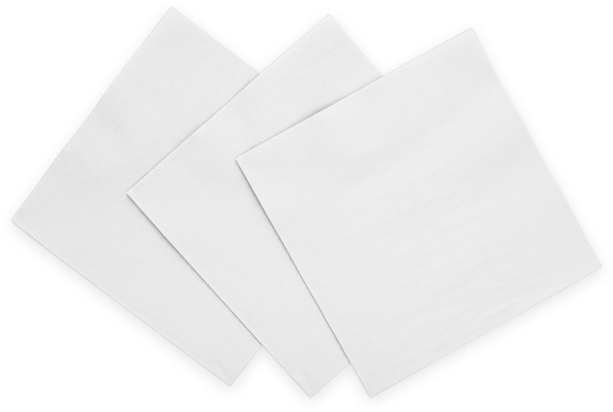 20x Papieren Lunch servetten 33x33cm 3-laags FSC - Wit - Feestartikelen