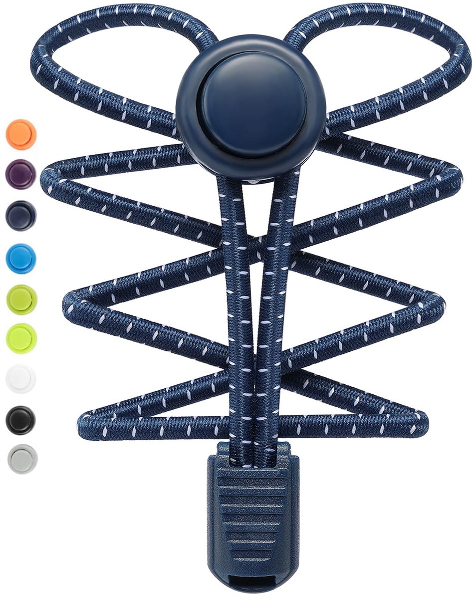 Stepace elastische schoenveters met snelsluiting, 2 paar rubberen schoenveters zonder knopen voor kinderschoenen - ShopVlot
