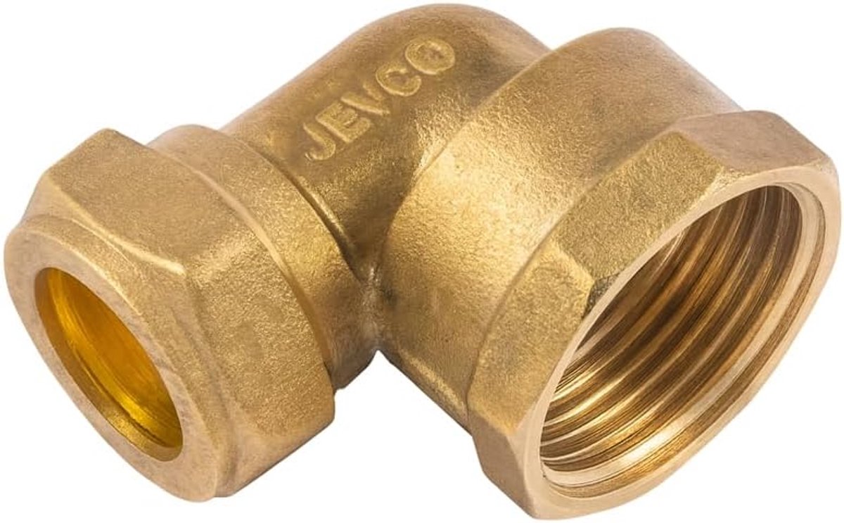 Westco 15mm x 1/2" Brass Compression Elbow C x FI J609 (DZR) - Female Iron 90° Plumbing Fitting - ShopVlot