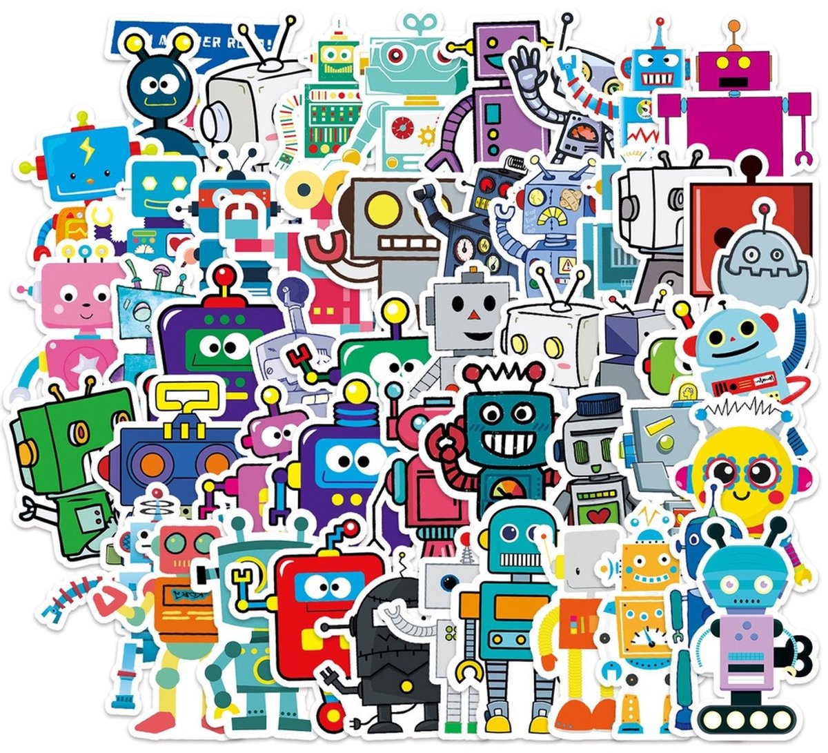 50 Robot Stickers – Robots, Technologie & Sciencefiction