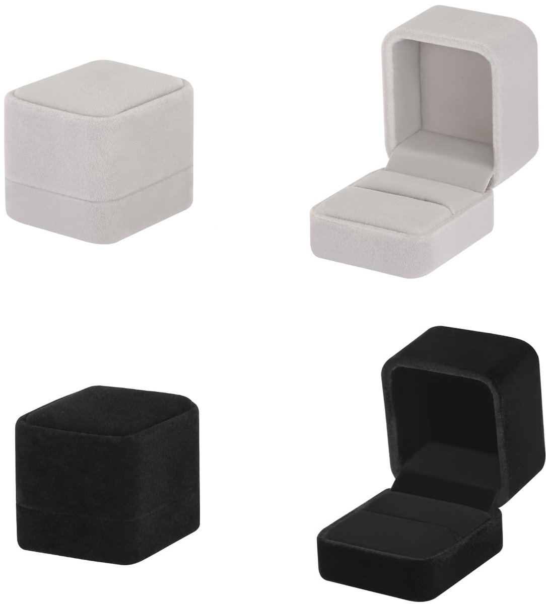 Ringbox 2 stuks - fluwelen juwelendoos - klein formaat - perfect voor huwelijksaanzoek - ShopVlot