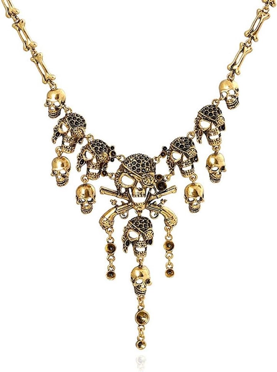 Halloween Schedel Bot Ketting voor Vrouwen - Piraten Cosplay, Feestkleding en Accessoires voor Halloween Party