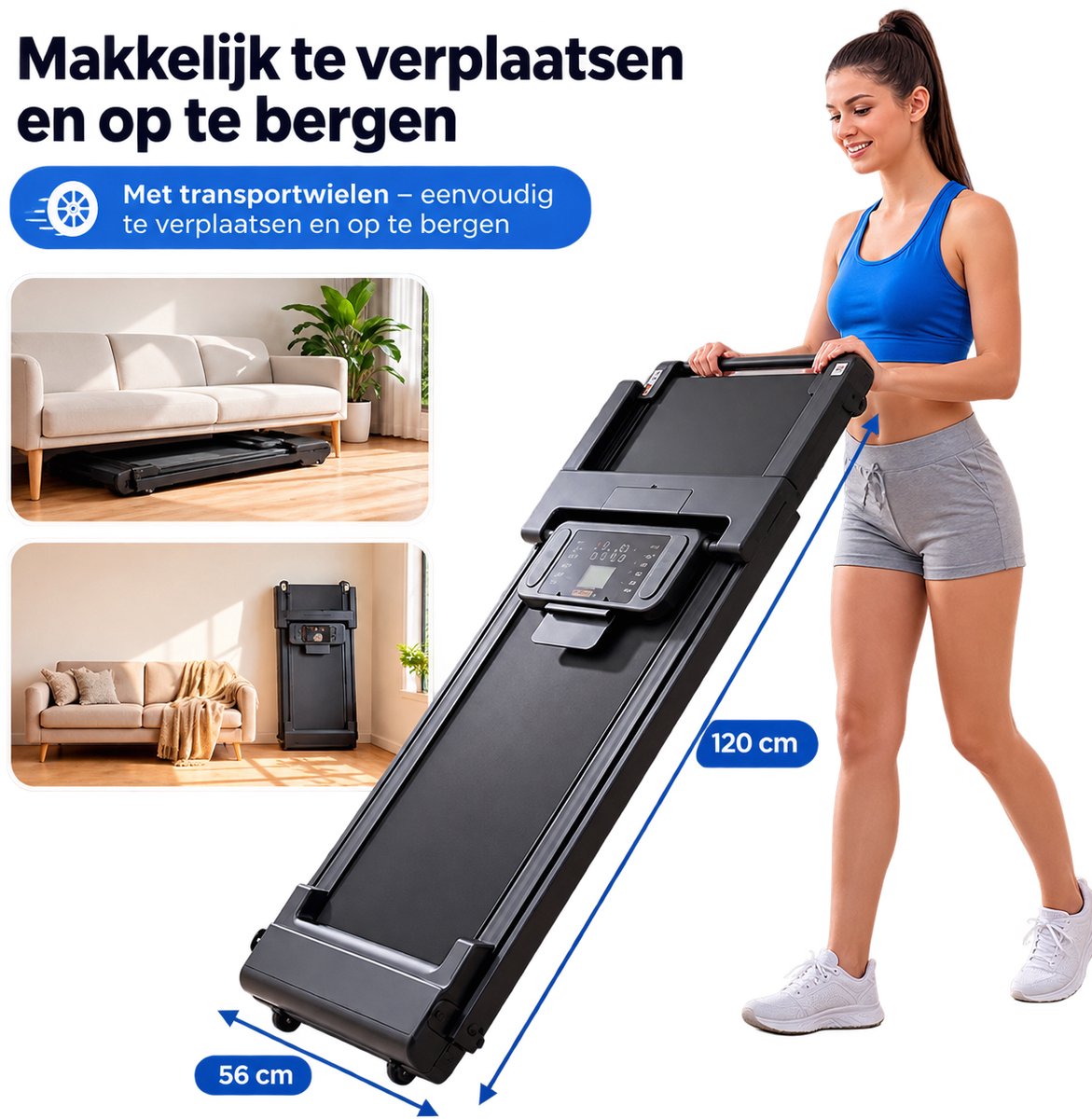 Veya Loopband 2XNC - Inklapbaar – 12 Trainingsprogramma’s - 12% Hellingsfunctie – Schokabsorberend - Bluetooth - 3 Stijlen