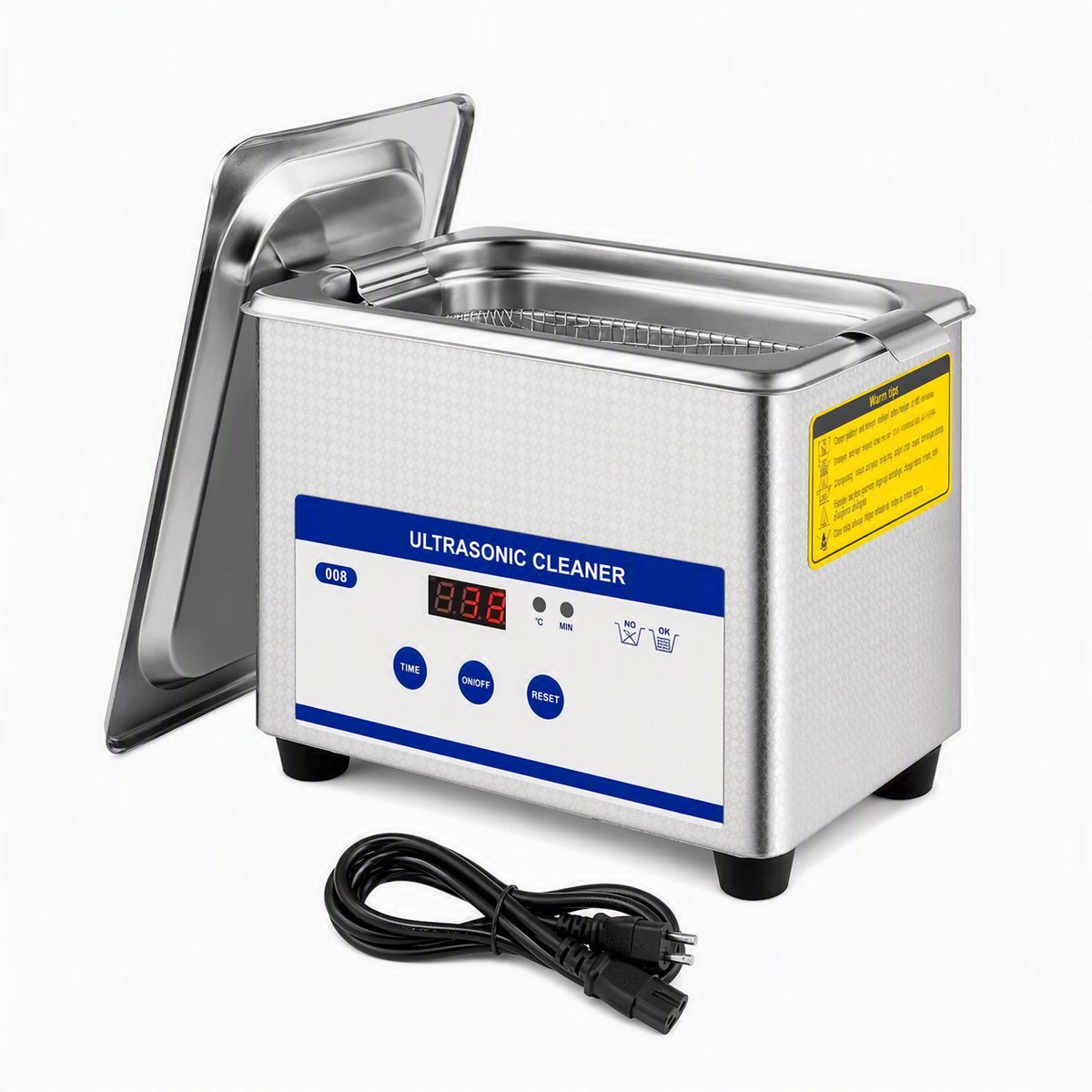 Nutrella Reinigingsapparaat - Ultrasone Reiniger - Ultrasonic Cleaner - 17.5 x 11 x 12.5 cm - 800 mL - 35 W - RVS - Zilver