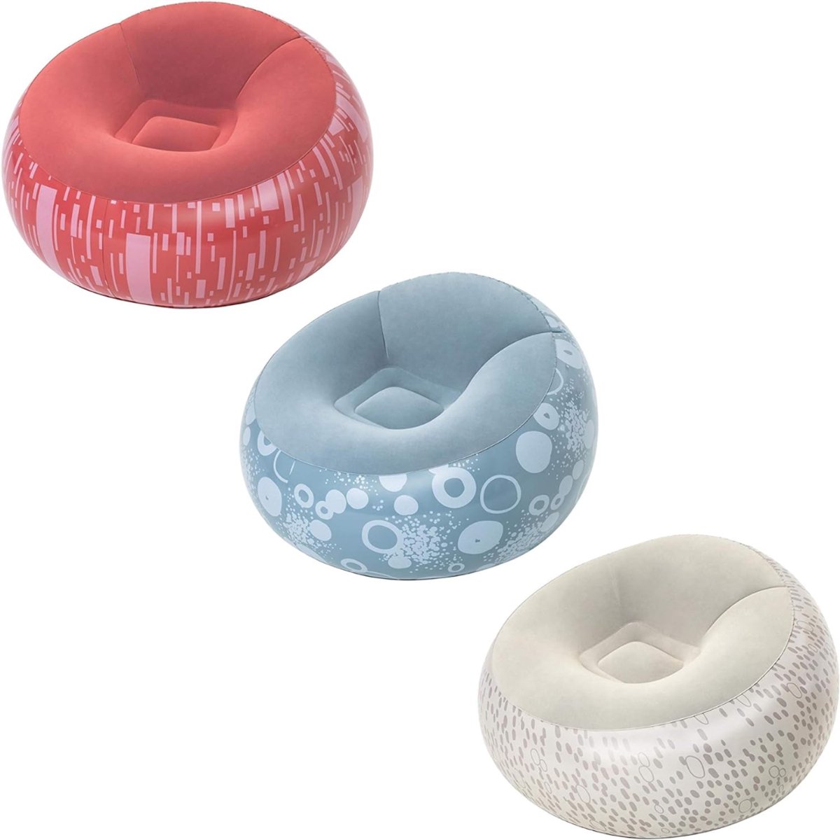 Allvia® Opblaasbare Bank - Opblaasbare Stoel - Opblaasbare Zetel - Rood/Blauw/Wit - 41cm x 36cm x 16cm