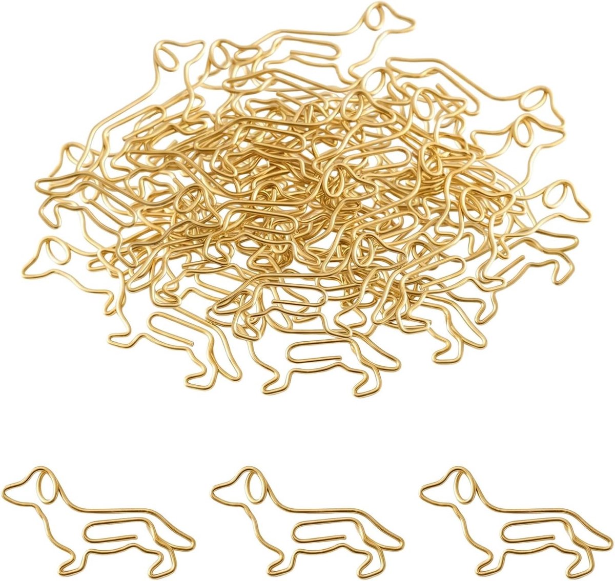 Paperclips in teckelmotief, 30 stuks metalen bladwijzers voor kantoor en school, dierenvormige klemmen voor papier en foto's
