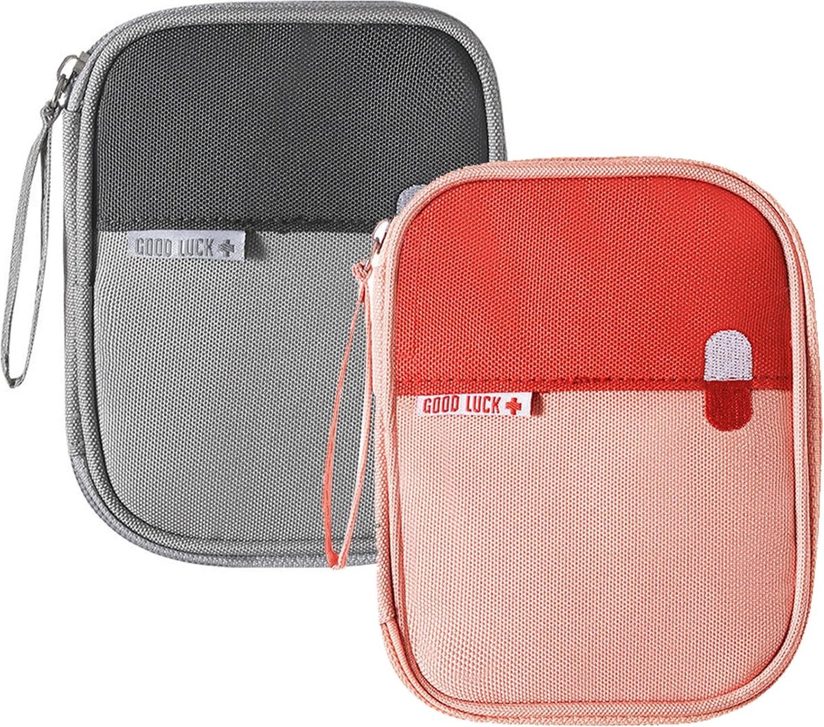 Mini Eerste Hulp Tas, Set van 2, Waterdichte Medicijnopslag, Ideaal voor Thuis, Kantoor en Reizen, Compact en Handig voor Noodgevallen