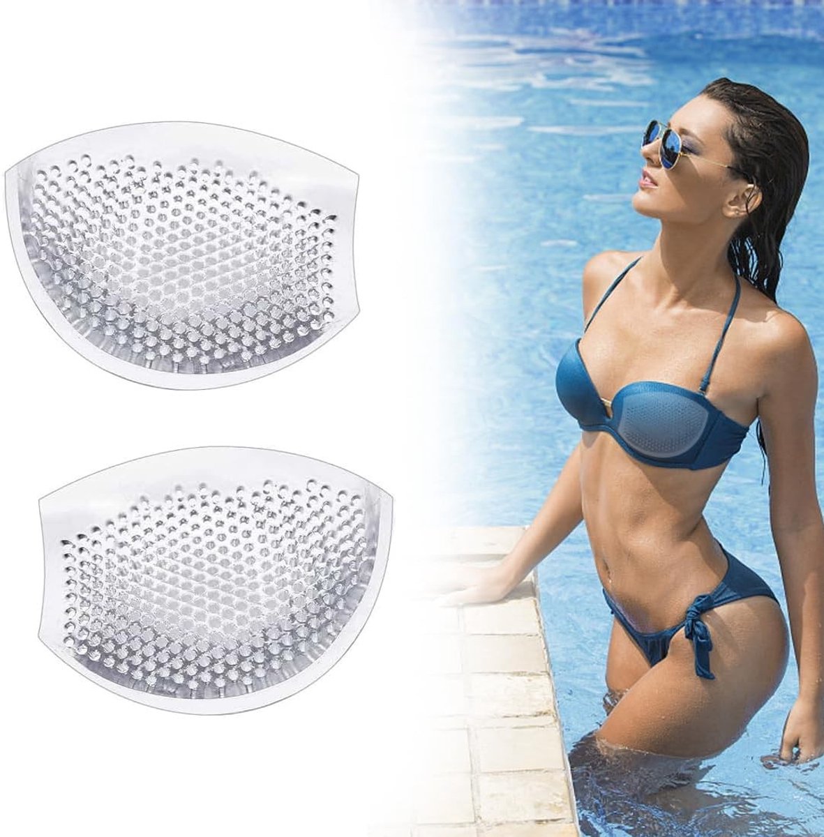 Herbruikbare silicone borstpads voor vrouwen en meisjes - Waterproof, ademend en push-up booster inserts voor bh en badkleding