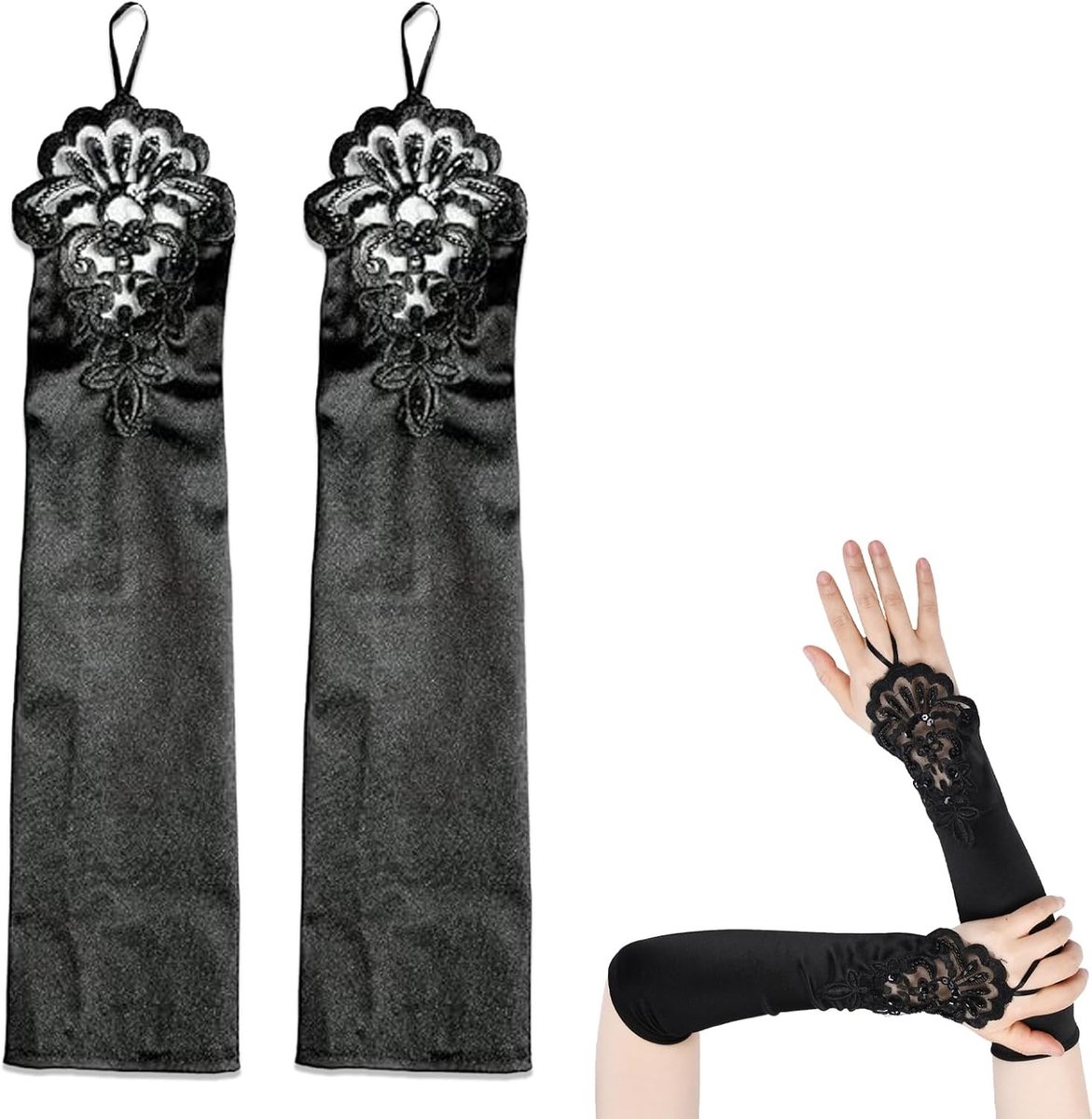 Elegante Lange Avondhandschoenen voor Dames - Klassieke Opera Handschoenen voor Feestjes en 1920s Accessoires