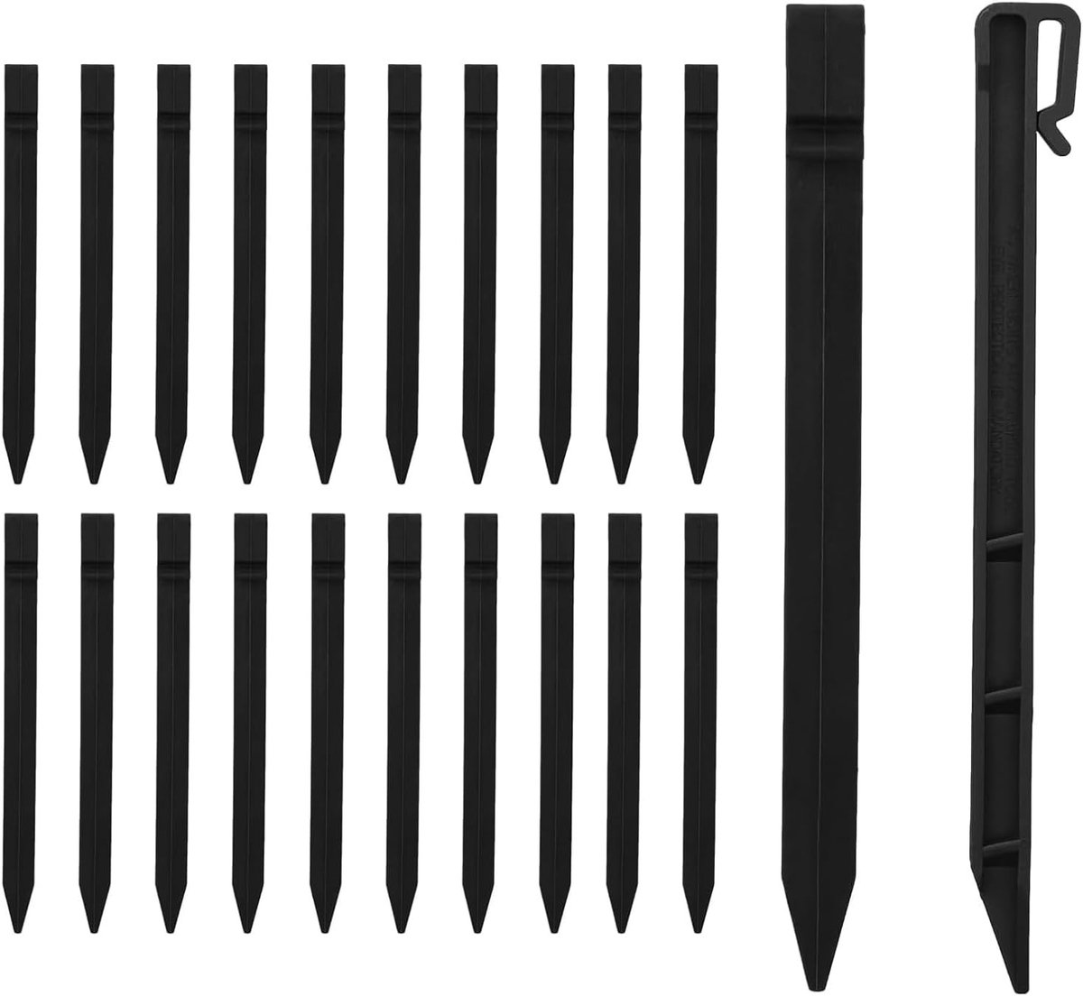 Duurzame 20-delige Plastic Tuinrand Bevestigingspinnen voor Buitengebruik - 9.6 Inch Grondpinnen voor Tuinrand en Border Decoratie