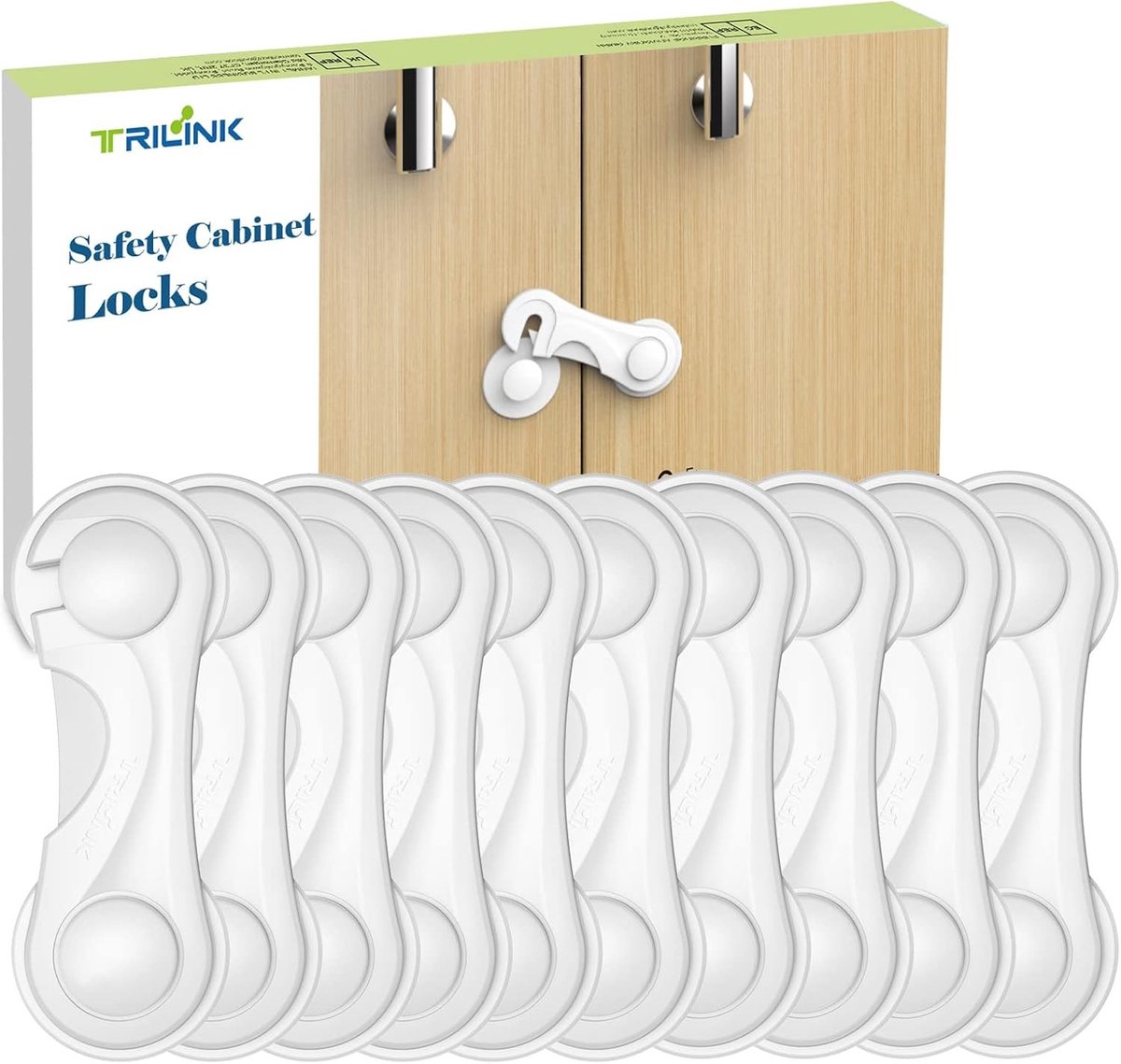 Veilige Kastsloten voor Kinderen - 10 Stuks, Kindveilige Sloten voor Keukenkasten, Laden en Deuren, Sterke Zelfklevende Baby Sloten voor Huishoudelijk Meubilair