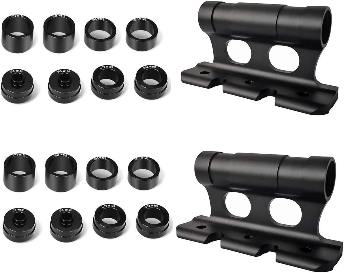 Fork Holders voor Fietsen - 2 Stuks Aluminium, Waterdicht en Draagbaar voor Diverse Voorvorkmaten, Inclusief 8 Paar Zijkappen