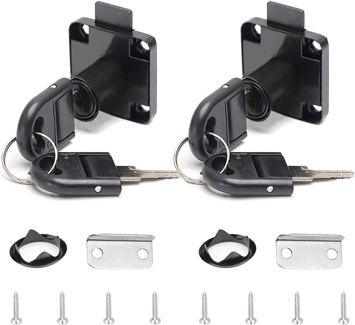 Zinc Alloy Meubel Slot voor Lades en Kasten met 4 Sleutels - Veiligheidsslot voor Kasten en Lades, 19mm Opening, Duurzaam en Betrouwbaar