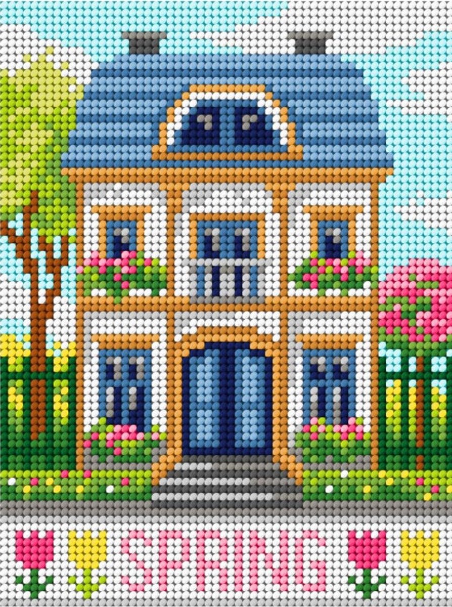 Voorbedrukt stramien - 3625 - Four Seasons - Spring - Vier Seizoenen - Lente 15x20 cm (STRAMIEN ZONDER GARENS)