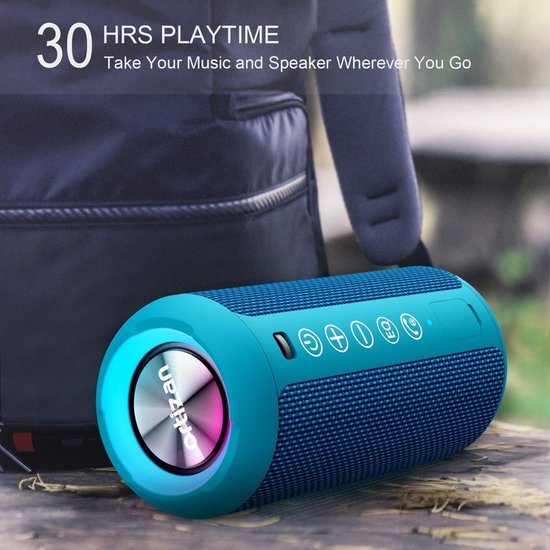 Bluetooth Speaker Draagbaar - Mini Bluetooth Luidspreker met LED-verlichting, IPX7 Waterdicht, 360° Surround Geluid, Handsfree, AUX & TF-kaart — afbeelding 3