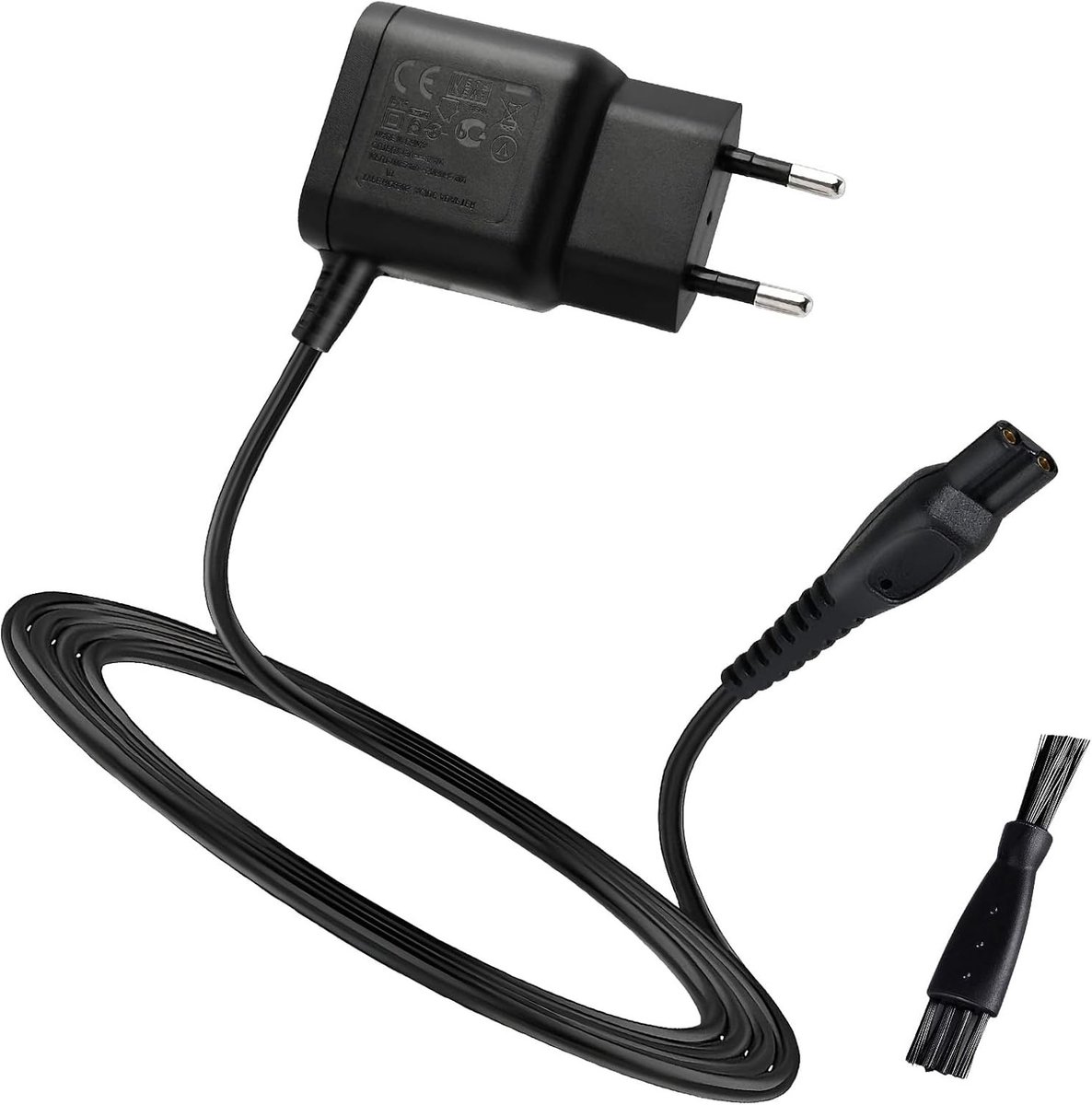 Oplaadkabel voor 15V Scheerapparaten met Reinigingsborstel, Compatibel met Diverse Series zoals HQ QC QG PT AT RQ