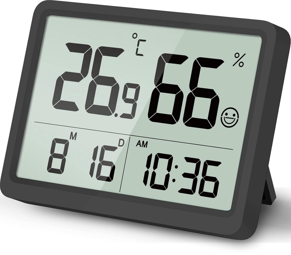 DOOMAY Digital Thermometer Indoor Hygrometer: Accurate Temperature Monitor with Large LCD Figures, Small Calibrated - ShopVlot