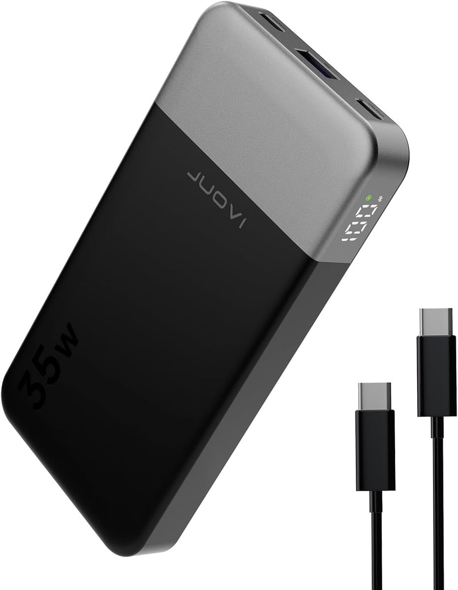 Thijox - Draagbare Power Bank 20000mAh met 35W PD 3.0 QC 4.0 Snellader, LED-Display, 2x USB C en 2x USB voor Telefoons, Ideaal voor Reizen, Camping en