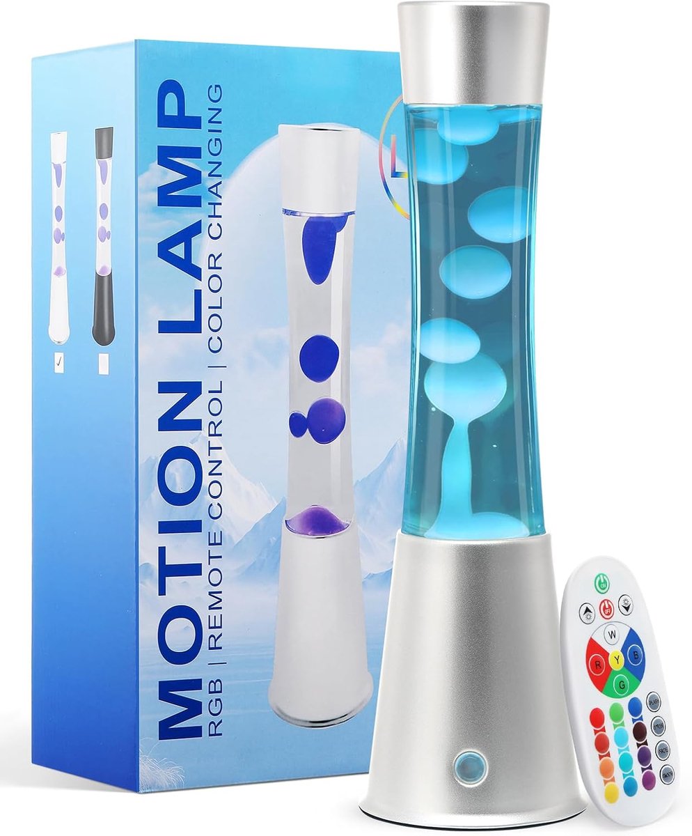 SnelShoppen - Lavalamp 39,5 cm met 17 Kleuren LED, Afstandsbediening, Sfeerlamp voor Ontspanning, Kantoor, Kinderen & Decoratie