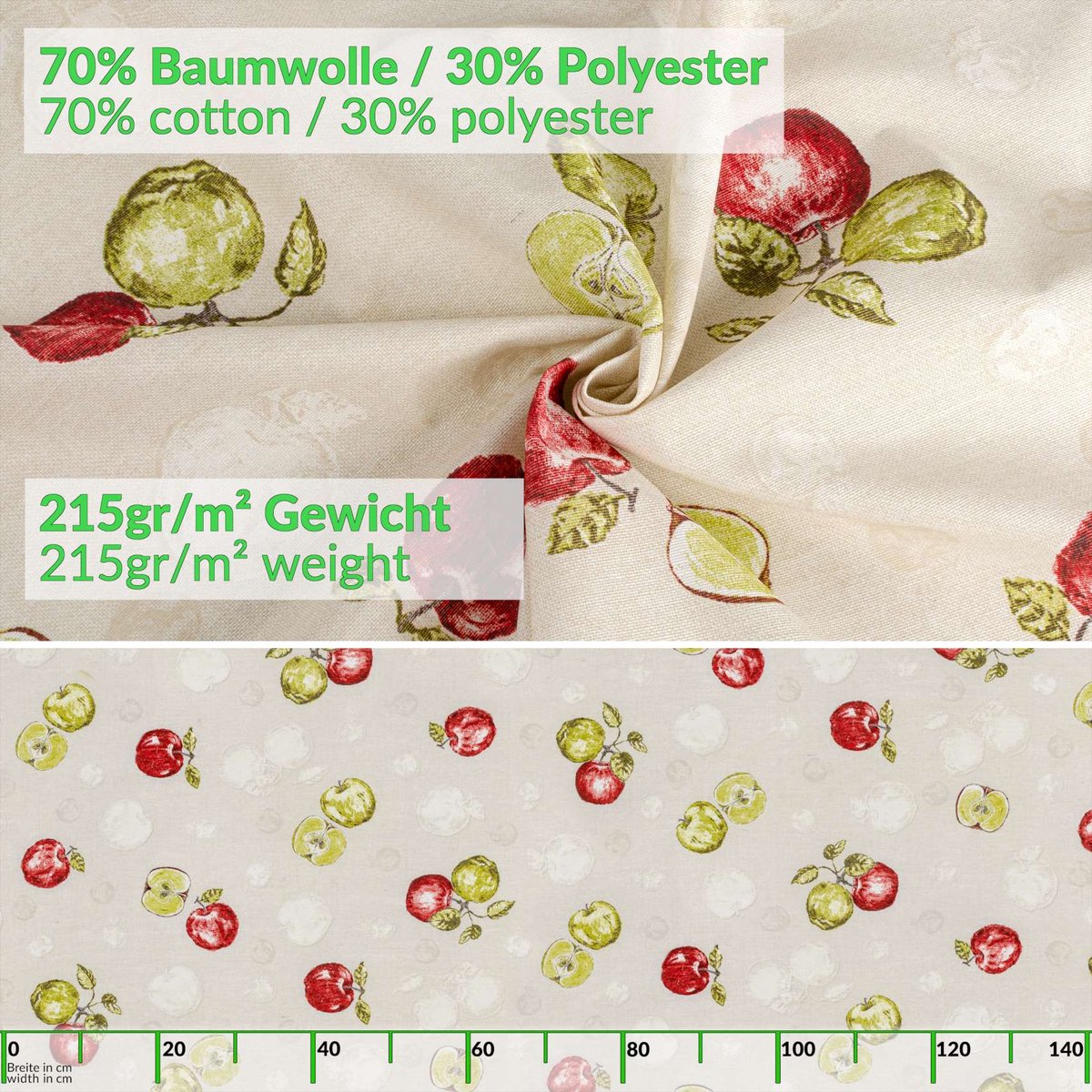 ANRO Tafelkleed Appels Meerkleurig 300x140cm Rechte rand Afwasbaar Waterafstotend Binnen & Buiten