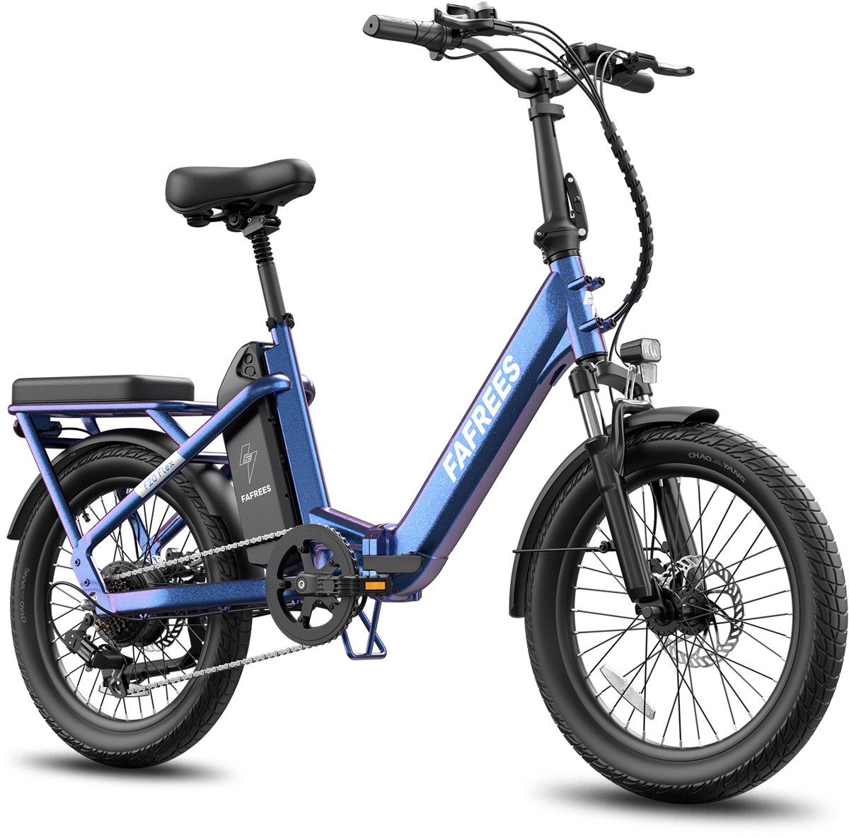 FAFAFREES F20 Flex 20'' Opvouwbare Elektrische Fiets – 36V 20Ah Accu, 100km Bereik, 7-Speed Shimano, Dubbel Geveerd, Torque Sensor