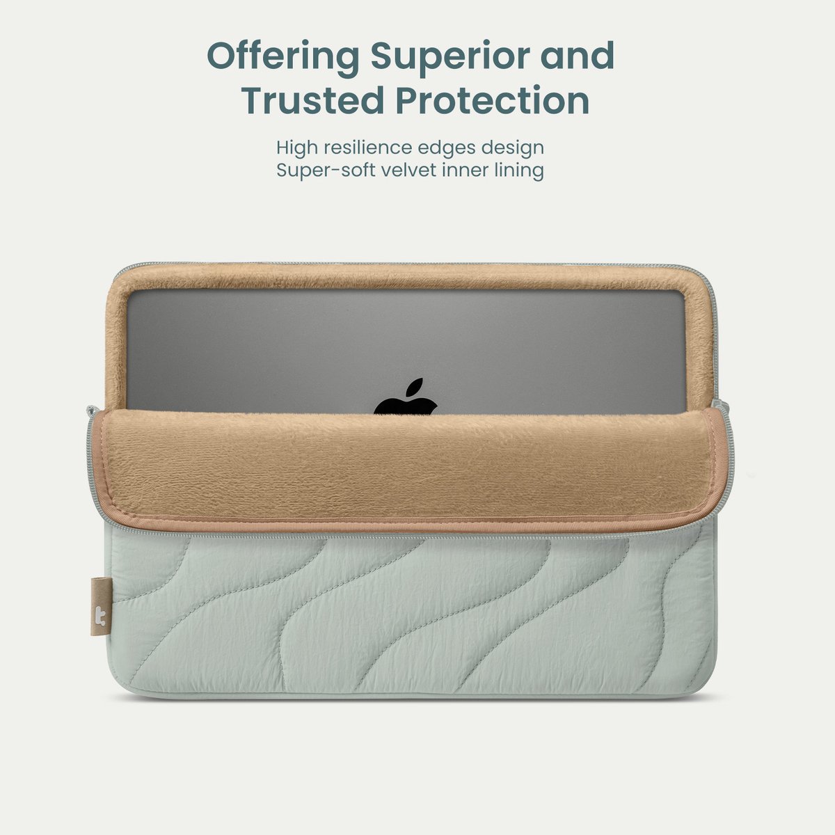 tomtoc Terra-A27 Laptop Sleeve 13'', Lakeshore, voor 13-inch MacBook Air 2024-2018 M3/A3113 M2/A2681 M1/A2337, 13-inch MacBook Pro M2/A2686 M1/A2338 2023-2016, 13 inch Surface Pro thumbnail 2