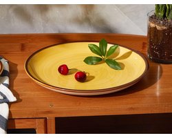 SnelShoppen - ONEMORE Dinner Plates Set van 4, 26.7 cm Steengoed Ontbijtborden, Unieke Kleurcombinaties voor Diner, Ontbijt, Pasta en Taart, Vaatwasse