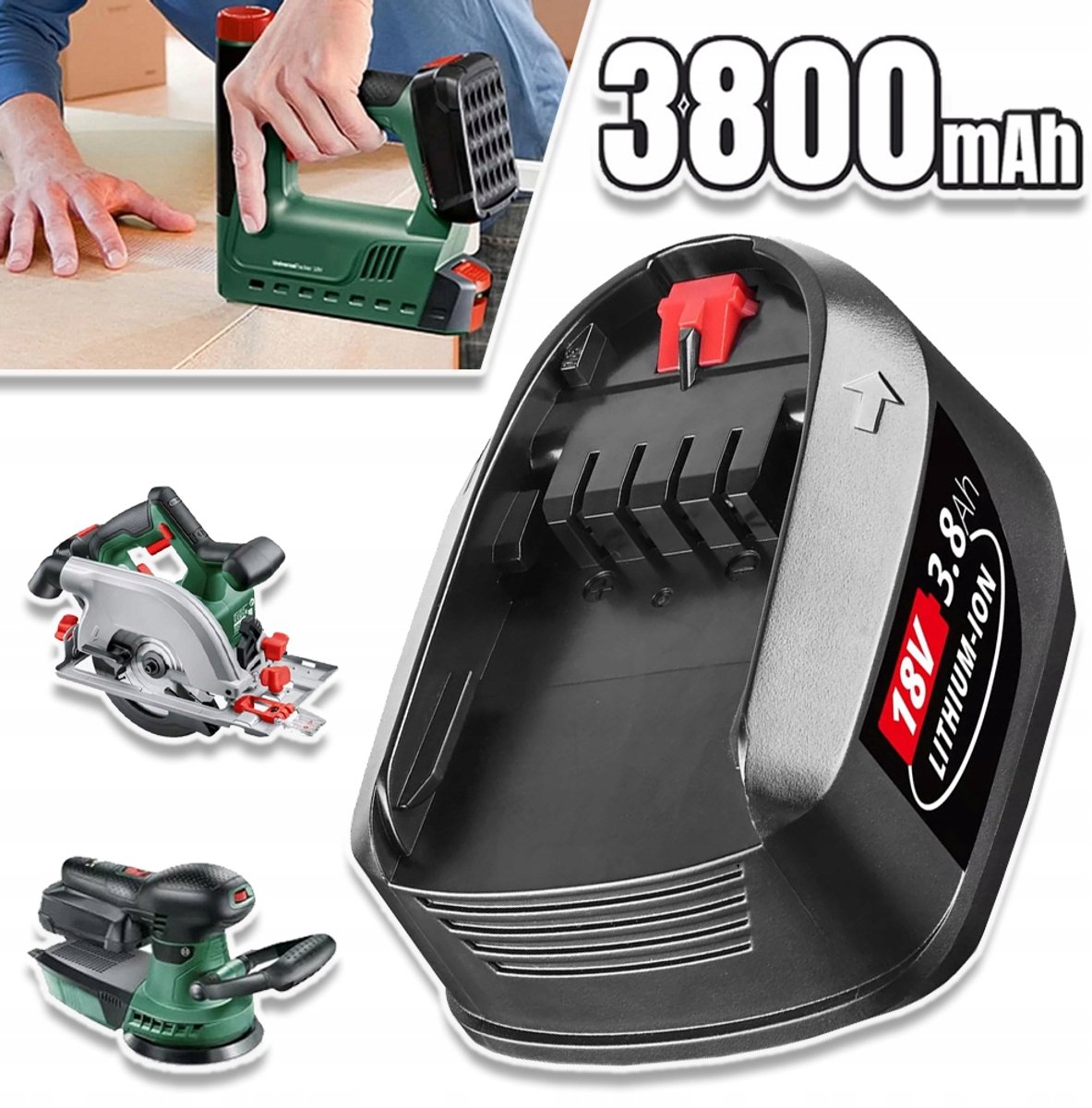 3800mAh 18V Vervangingsaccu Voor Bosch - Hoge Capaciteit Lange Gebruiksduur - Geschikt Voor Tuin- En Huishoudapparaten - Meervoudige Beveiliging
