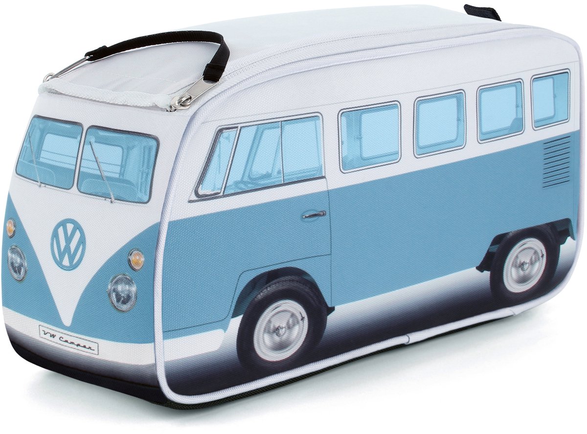 BRISA VW Collection - Volkswagen make-up-, cosmetica-, cultuur-, reis- en EHBO-tasje in T1 Bulli-busdesign (32 x 16 x 12 cm) blauw