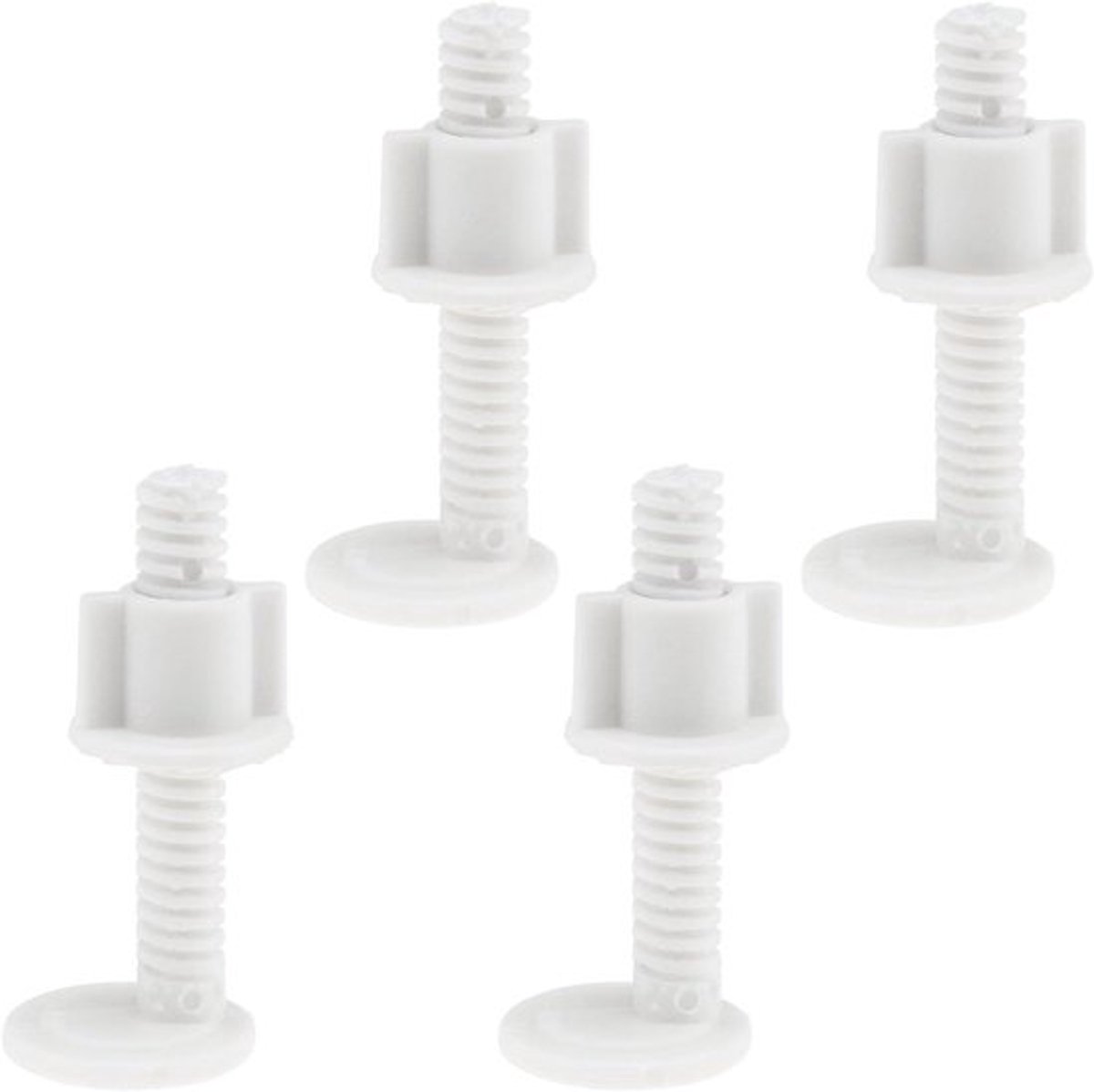 Toiletbril reparatie set - 4 stuks - Wit - Schroeven - Plastic - Scharnier - Geschikt voor toiletzittingen - Toiletzitting reparatie