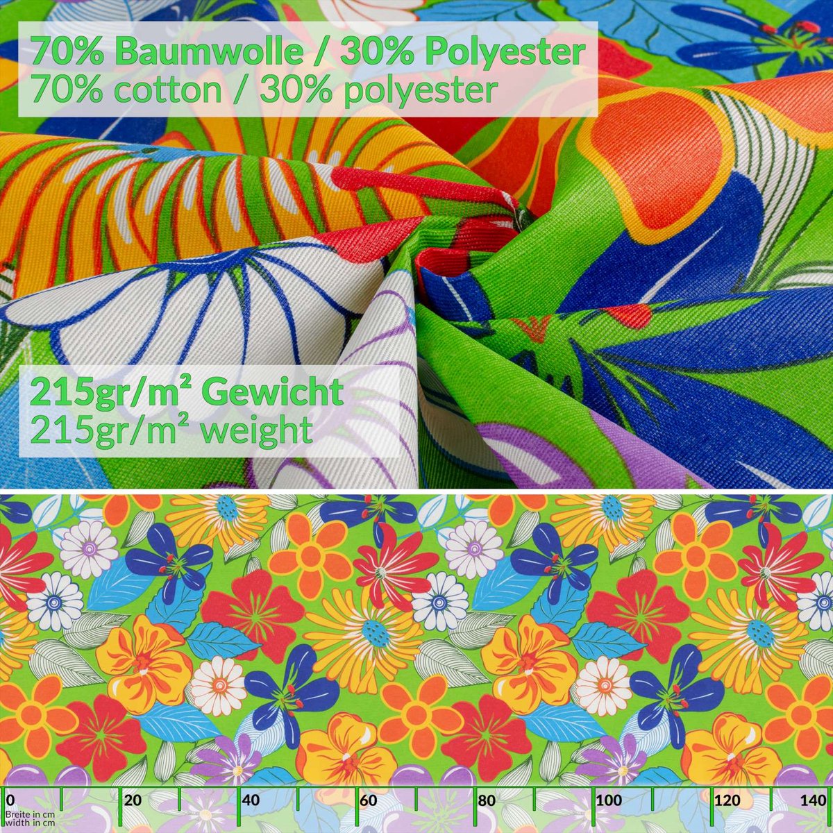 ANRO Tafelkleed Kleurrijke bloemen Meerkleurig 130x90cm Rechte rand Afwasbaar Waterafstotend