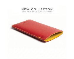 JACCET geschikt voor Samsung Galaxy S26 Ultra Sleeve – Volnerf leer & Merino wolvilt – Rood