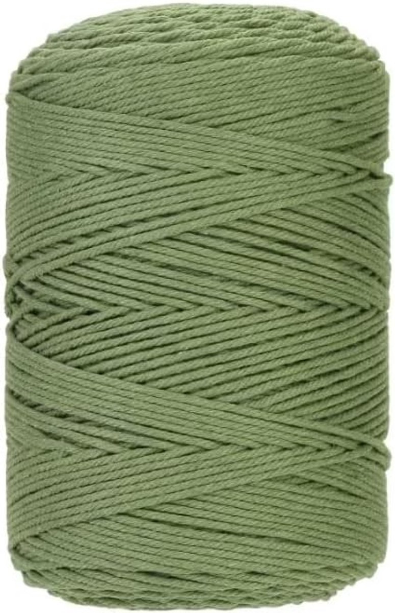 Premium Katoenen Macramé Touw 3mm x 200m, Zacht en Duurzaam, Perfect voor Macramé Projecten en Creatieve Ambachten, Chemisch Vrij (Haze Blue)