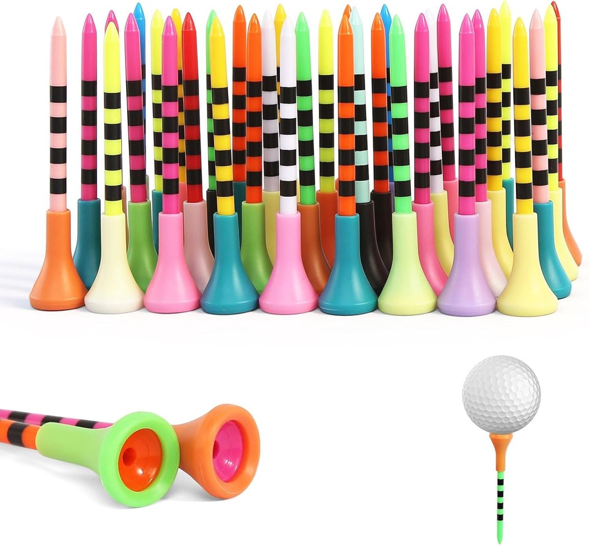 Set van 60 Plastic Golfaccessoires van 83 mm voor Training en Oefeningen, Perfect Cadeau voor Golfliefhebbers en Familie