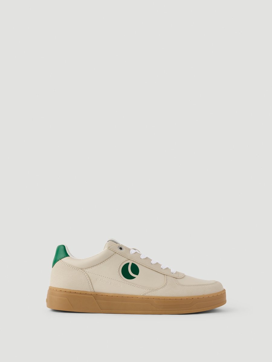 Björn Borg Challenger Low PU Sneaker Heren - Lage Schoen Mannen - Beige/Groen - Maat 46