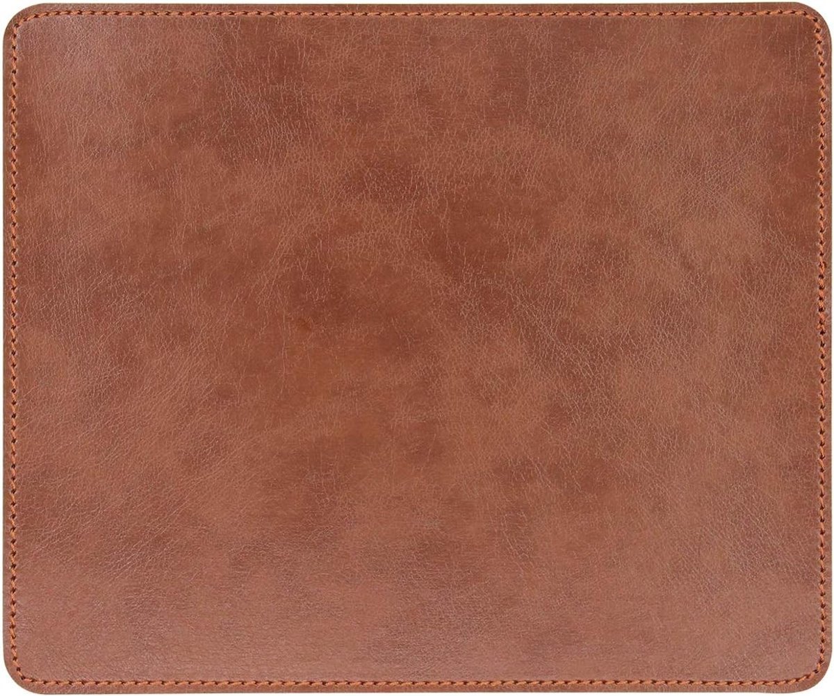 Luxe leren muismat met antislip rubberen basis voor laptop en computer, 24x20 cm, gaming en kantoor gebruik