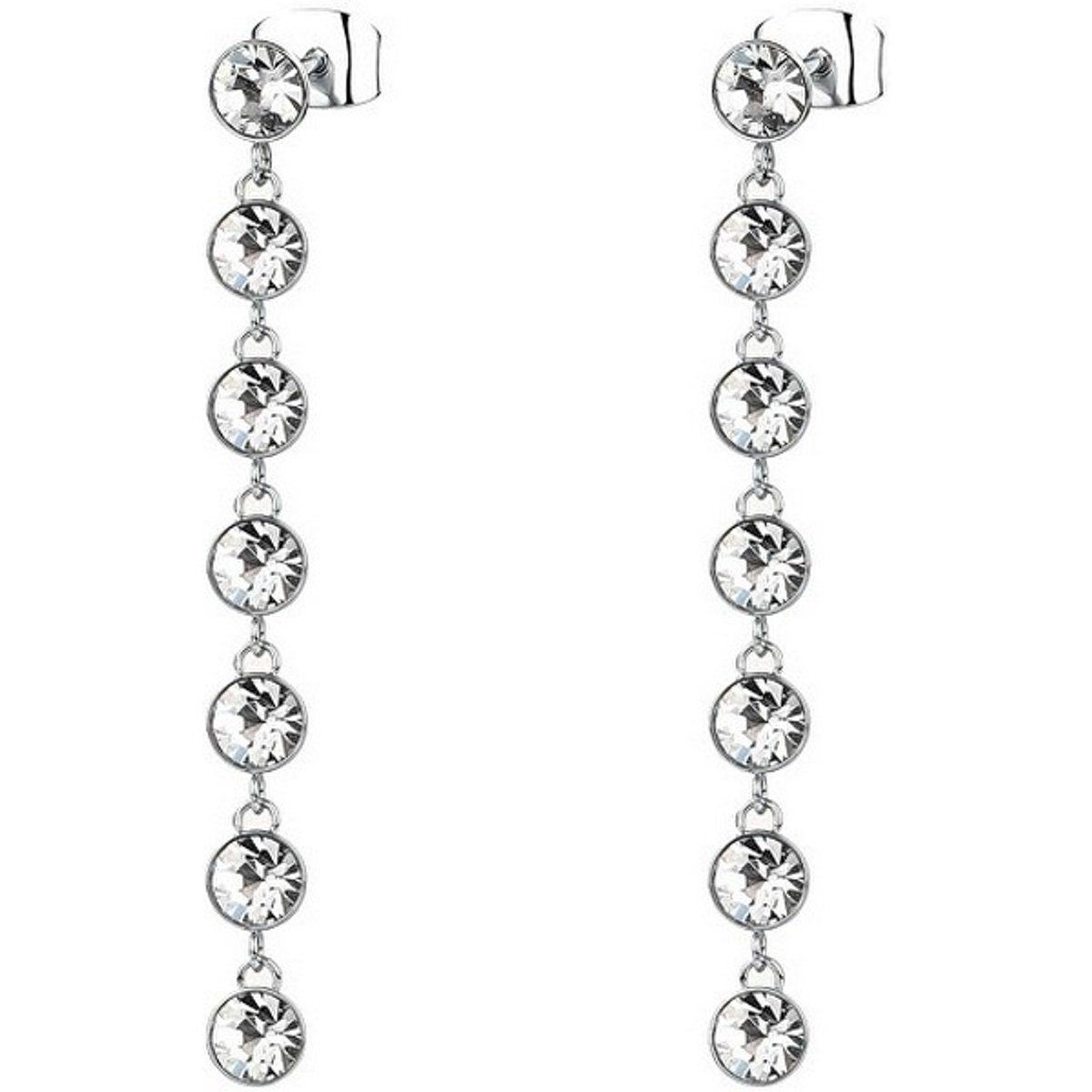 BROSWAY BYM145 STAINLESS STEEL OORHANGERS MET KRISTALLEN 1 PAAR