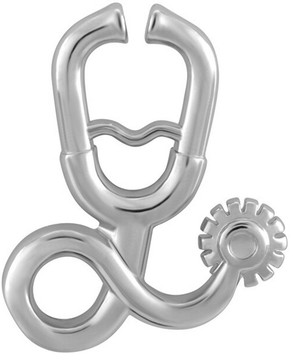 TROLI KS-215 ZILVEREN STETHOSCOOP BROCHE 1 STUK