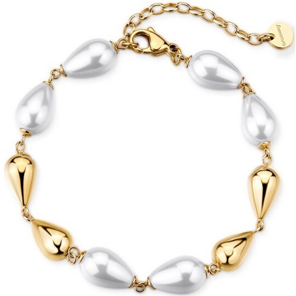 BROSWAY PERFECT BPC73 GOLD-PLATED ARMBAND MET PARELS 1 STUK